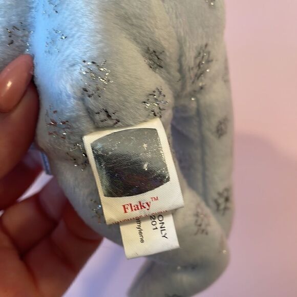 Ty Beanie Babies 2002 Flaky the Blue Bear with Silver Snowflakes Excellent Used… - Picture 7 of 8
